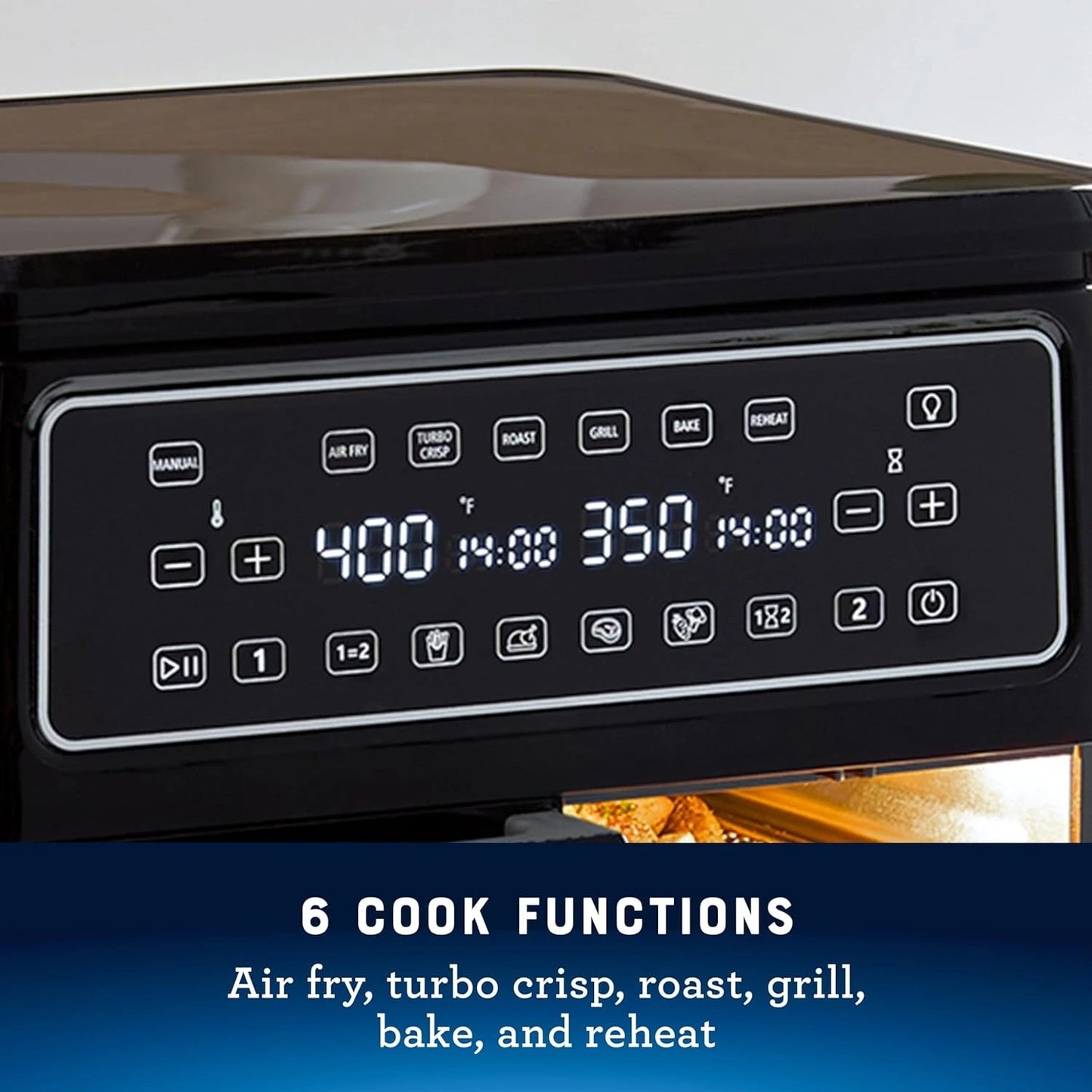 Forno Air Fryer de 11 litros, fritadeira de ar dupla com 2 zonas de cozimento, dupla com 6 funções de cozimento, grande