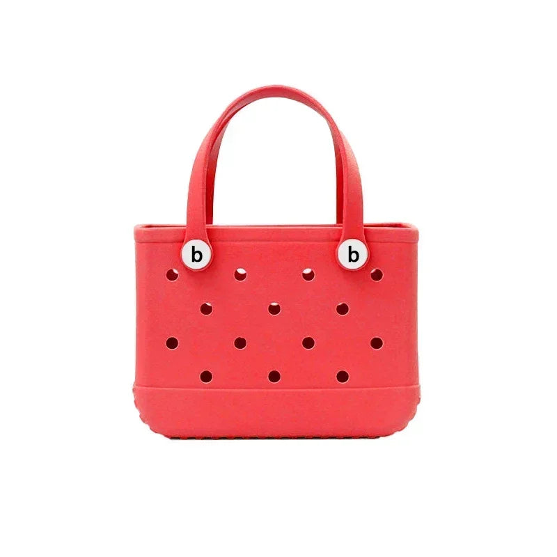 Cesta de armazenamento de verão à prova d'água Mini bolsa de praia infantil Bolsa de compras feminina Bolsa de compras de borracha para piquenique Bolsa de gelatina Bolsa de compras infantil