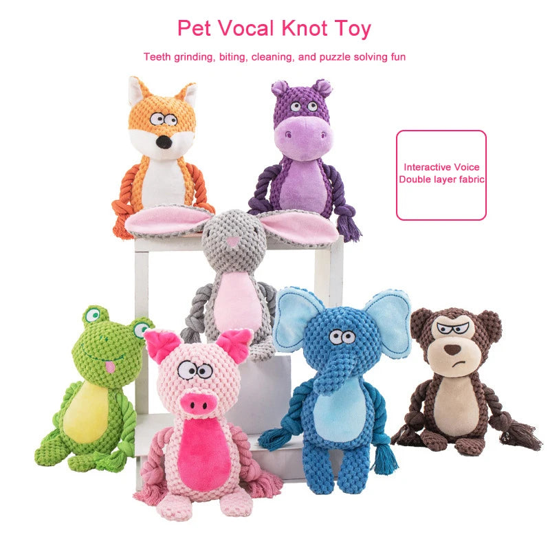 Brinquedo interativo de pelúcia cru para cachorro pequeno, indestrutível, resistente a mordidas, som de chocalho para cachorros que rangem, brinquedos para animais de estimação