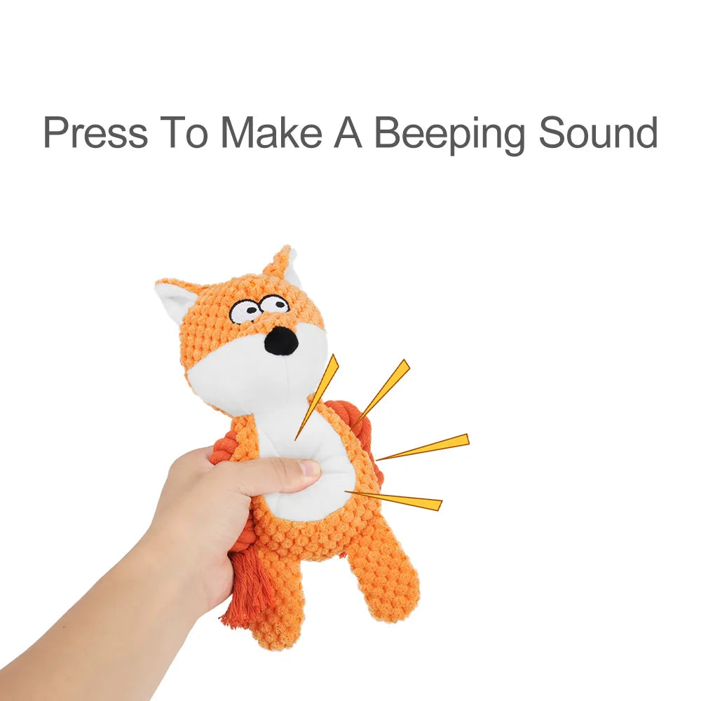 1 peça de brinquedo de pelúcia para cachorro, animal de desenho animado, fofo, filhote de cachorro, mastigável, brinquedo com nó, coelho de desenho animado, macaco