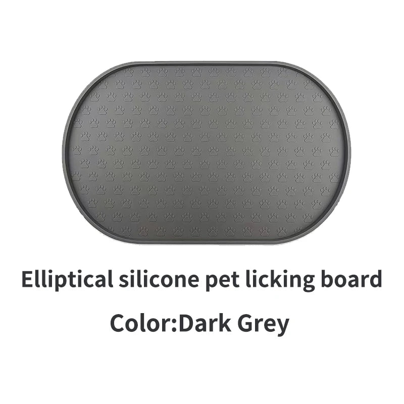 Tapetes para refeições de animais de estimação disponíveis em 6 cores, tapetes para alimentação de cães, tapetes para alimentação de cães de estimação, material de silicone, formato oval, fácil de limpar