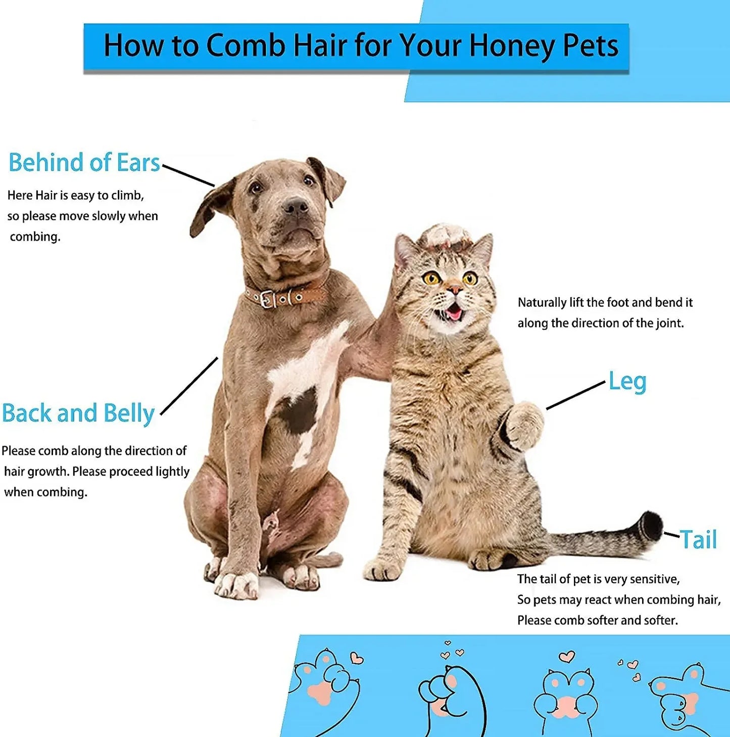 Escova removedora de pelos de cachorro, escova para limpeza e cuidados com pelos de cachorro e gato, pente para cães de pelo longo, remove pelos de animais de estimação, escova de banho e limpeza, suprimentos para cães