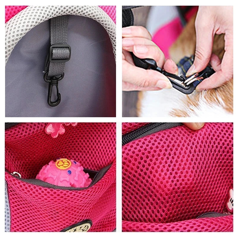 Mochila para transporte de cães de estimação, bolsa portátil para transporte de cães, mochila para transporte de cães, bolsa de ombro duplo para viagem, conjunto de viagem para cães