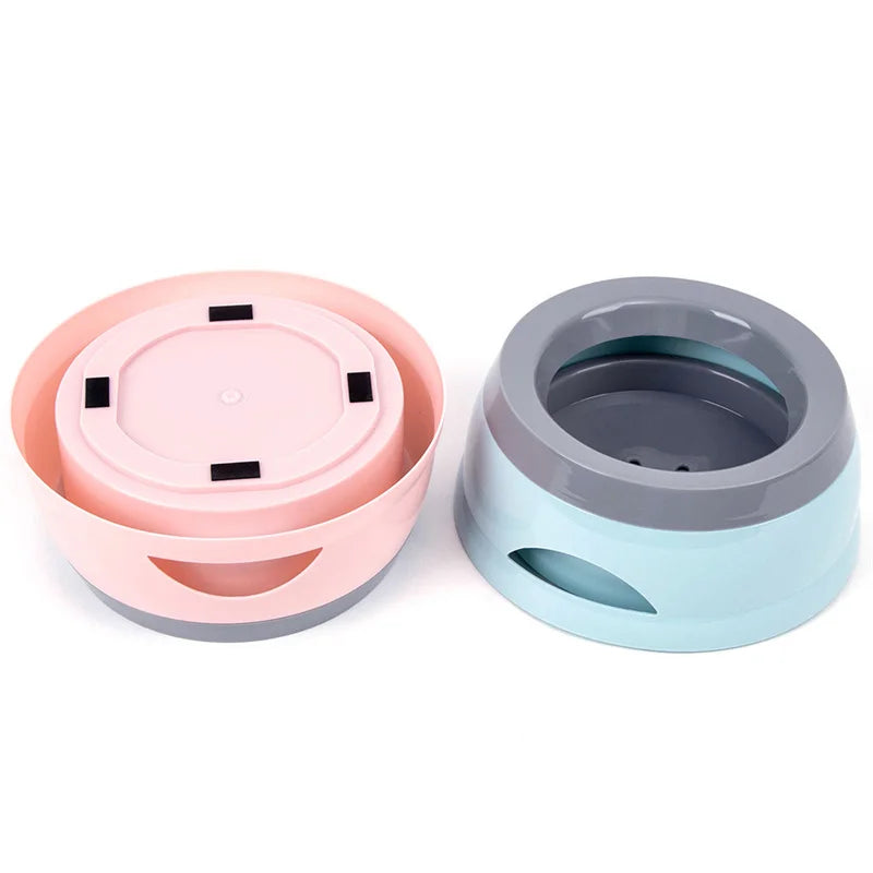 Tigelas flutuantes para cães e gatos, tigelas portáteis de plástico para gatos, tigelas flutuantes que não molham a boca e não derramam água potável, acessórios para cães