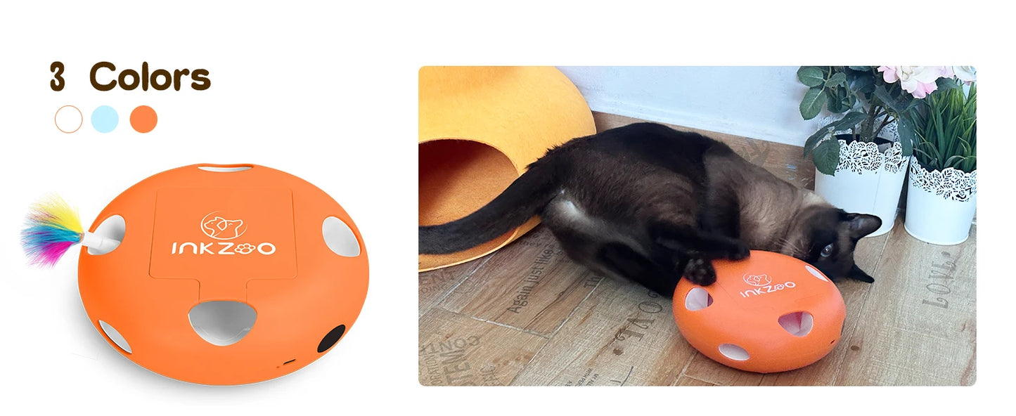 Brinquedos para gatos INKZOO, brinquedos interativos para gatos de interior, brinquedo interativo inteligente para gatinhos, brinquedo automático para ratos com 7 furos que mata toupeiras