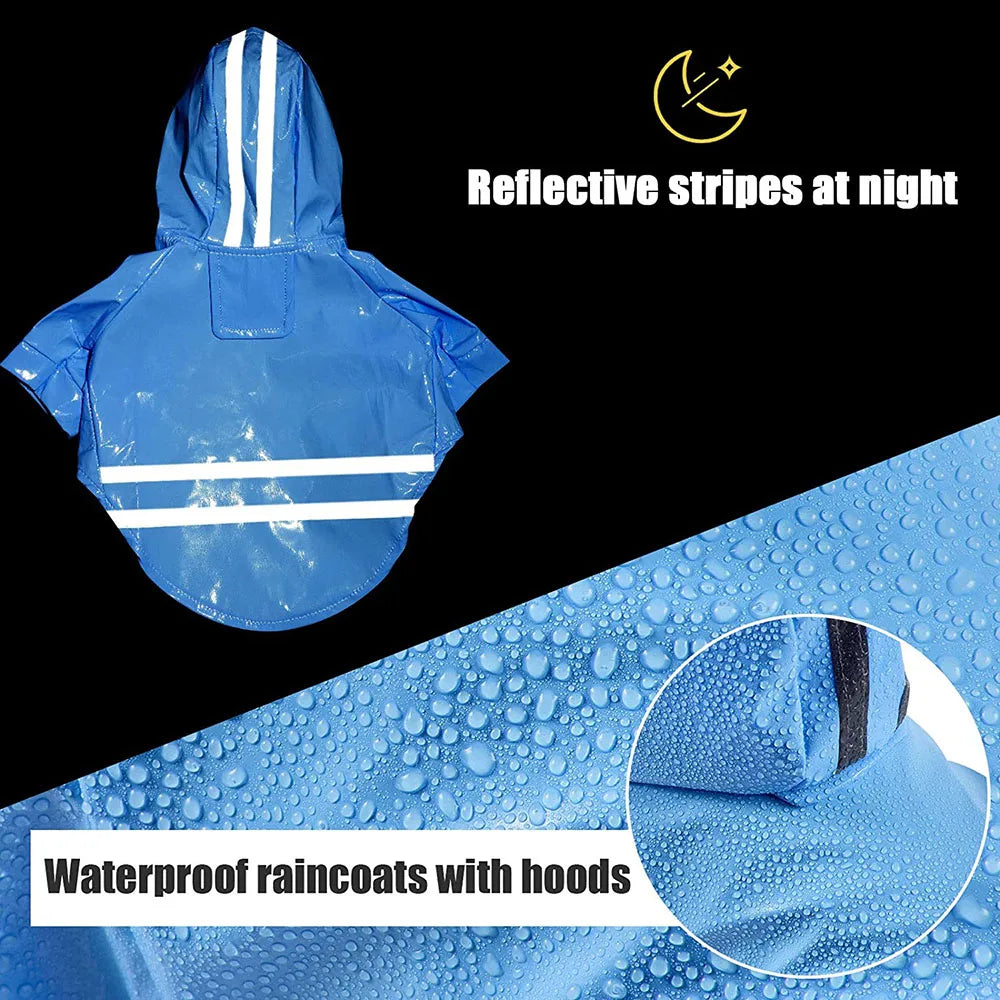 Capa de chuva para cachorro, roupas refletivas para filhotes de estimação, jaqueta de chuva para cachorro pequeno, à prova d'água, yorkshire, poodle, bichon, pomeranian, schnauzer, corgi