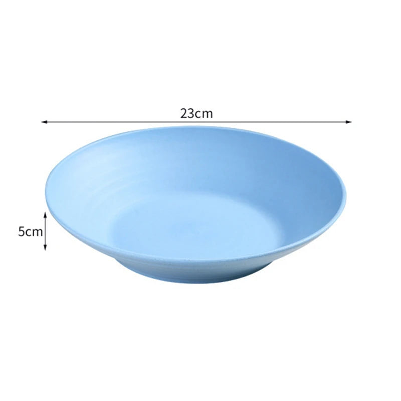 Tigela de sopa de palha de trigo, utensílios de mesa de plástico para micro-ondas, tigelas de salada de frutas, pratos de macarrão para cereais, pratos de jantar, utensílios de cozinha
