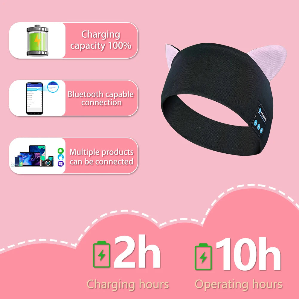 Kids Wireless Headphones Sleep Mask Headband With Microphone Headphones For Kids with Stereo Sound Foldable Kids Headphones