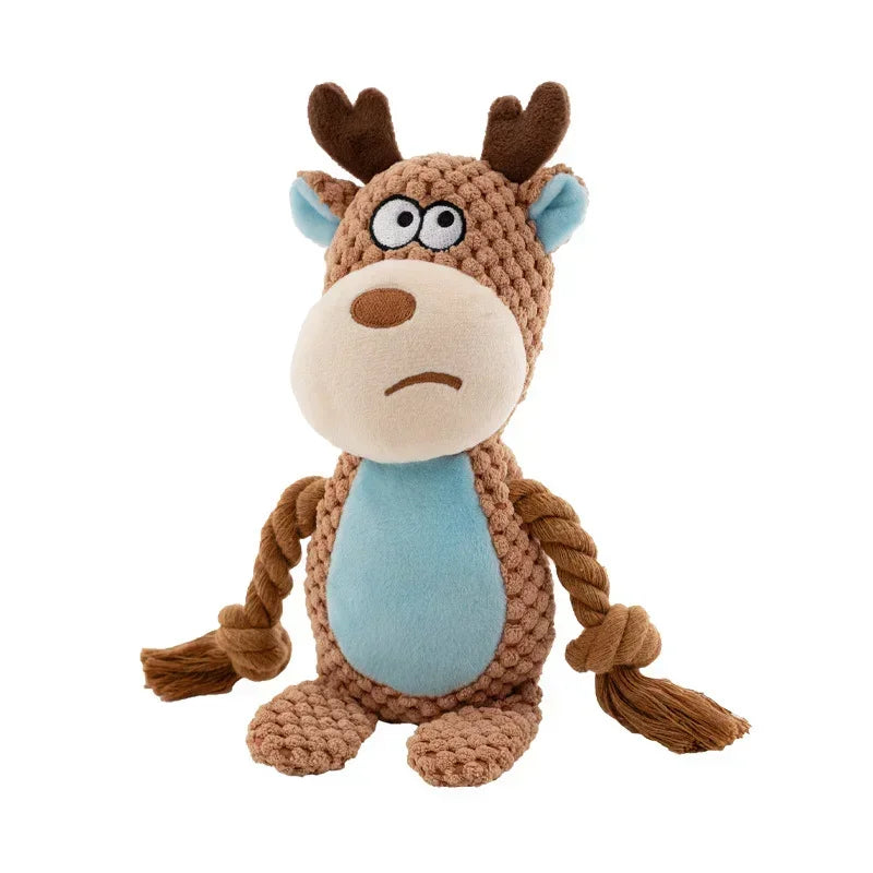 Brinquedo de pelúcia para mastigar cachorros, brinquedo pequeno de pelúcia para mordidas cruas, resistente a ruídos, chocalho para articulações, brinquedo para animais de estimação, filhote indestrutível