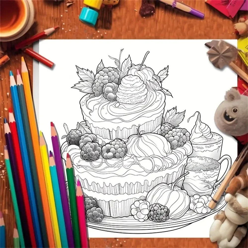 1 peça livro de colorir de arte com 22 páginas, presente para festa de aniversário, alívio do estresse, matar o tempo, grafite, pintura, desenho, livro de arte