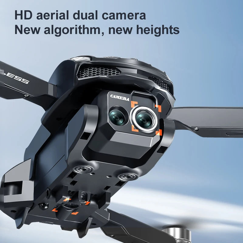Drone S168 RC 2025 com tela de 2,4 polegadas, motor sem escova, câmeras duplas 8K HD, posicionamento de fluxo óptico, aeronave de brinquedo com prevenção inteligente