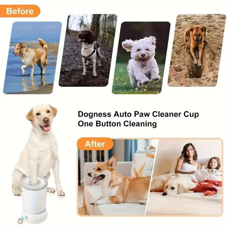 Lavador elétrico para patas de animais de estimação, limpador automático para patas de animais de estimação, copo portátil, rápido e silencioso, limpador para patas de cães e gatos