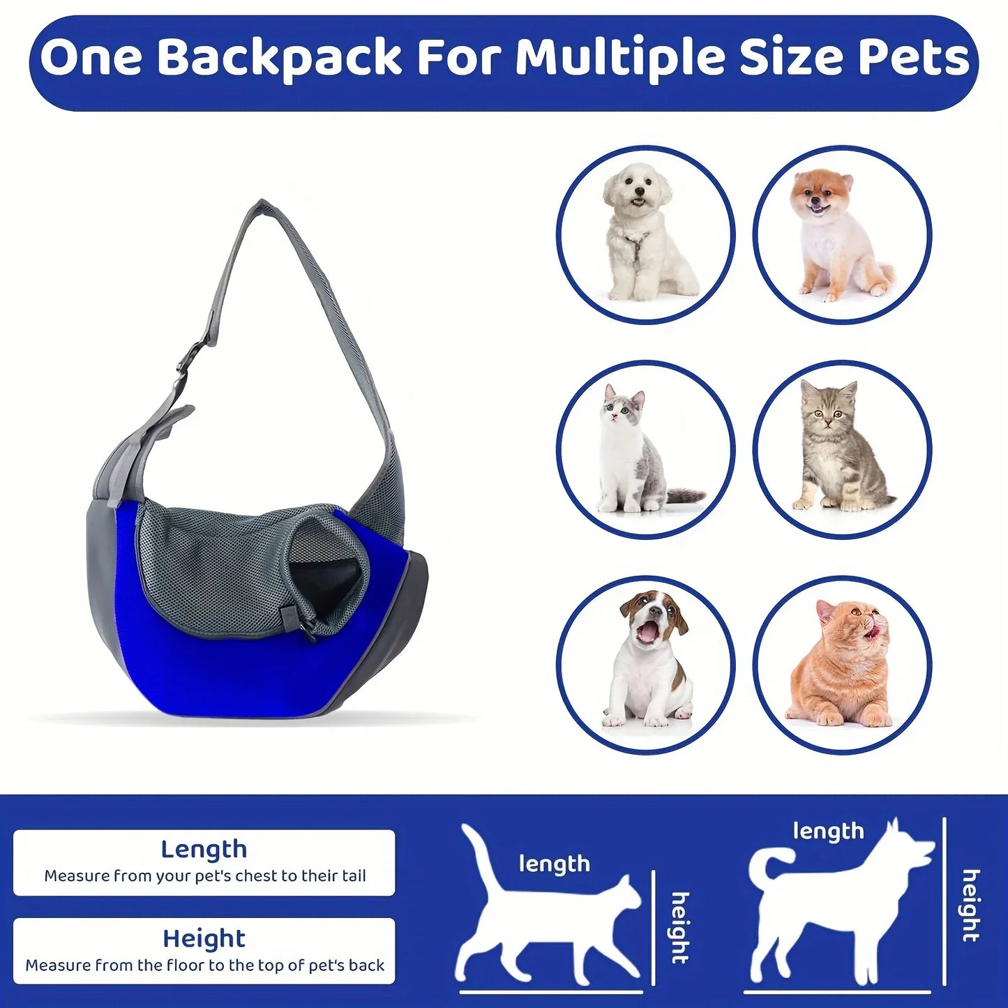 1 peça mochila para cachorro, bolsa de viagem transversal de malha respirável para filhotes, gatos, caminhadas e acampamentos