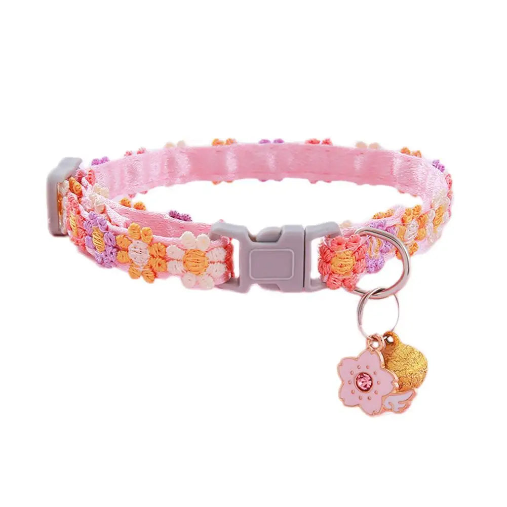 Pet Collar Adjustable Colorful Lace Flower Cat Collar Puppy Accessory Necklace Pet Collar Kitten Cute Dog Bell Cat Product