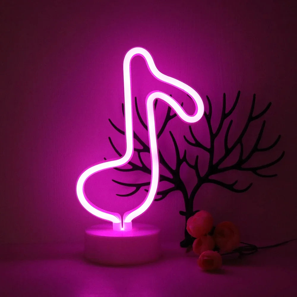 Luz de neon LED USB para letreiro, lâmpada noturna de flamingo para festas de Natal, decoração de casamento, presente para casa, luz de neon em forma de coração