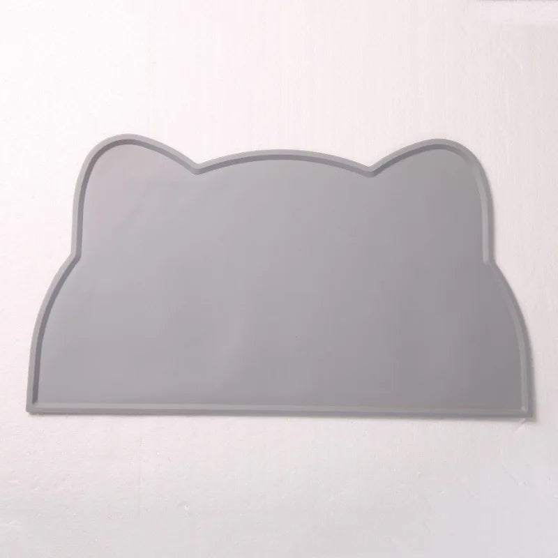 Tapete de silicone para alimentos de animais de estimação, à prova d'água, antiderrapante, sujo, lavável e fácil de limpar, tapete universal para utensílios de mesa para cães e gatos.