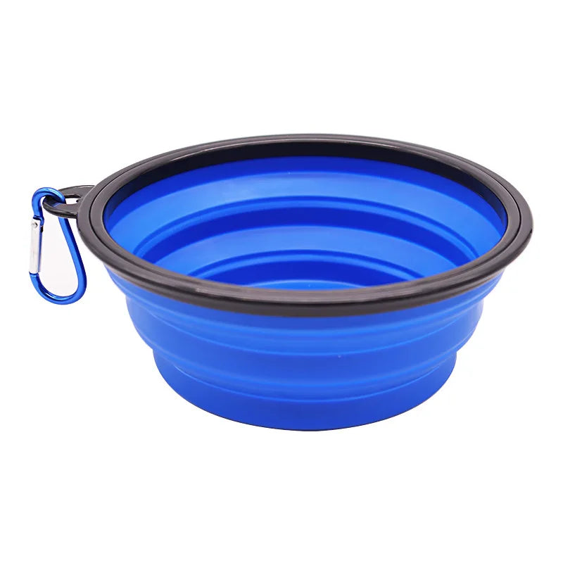 Tigela dobrável de silicone para animais de estimação, tigela grande de água para viagem, recipiente portátil para comida de cachorro, alimentador