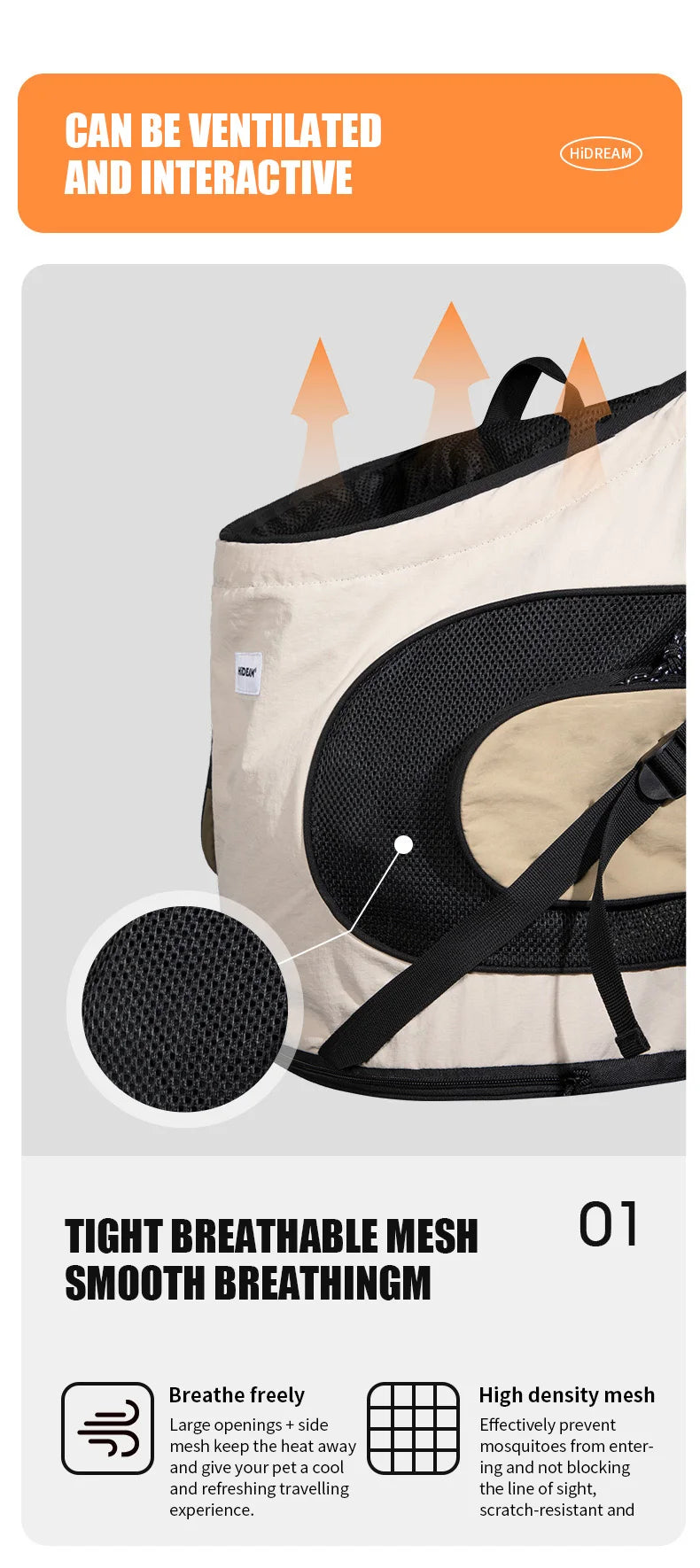 Mochila para transporte frontal de animais de estimação, bolsa de ombro para cães e gatos, bolsa respirável e portátil para áreas externas