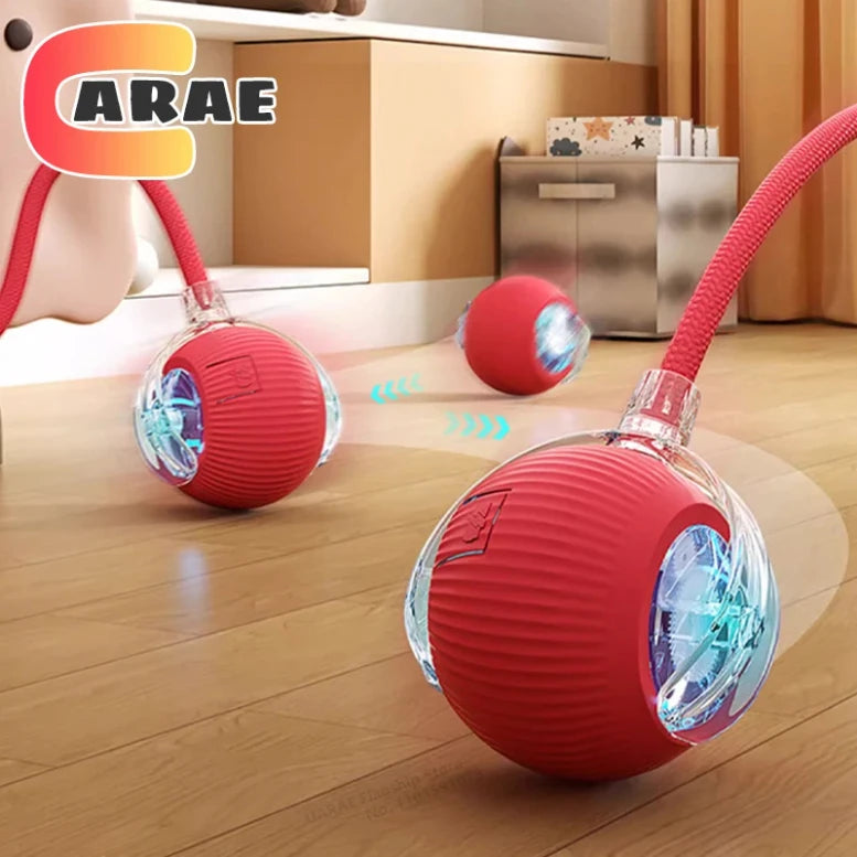 Bola de brinquedo interativa para gatos, bola rolante automática com cauda, brinquedo interativo inteligente recarregável para animais de estimação, rato inteligente para gatos