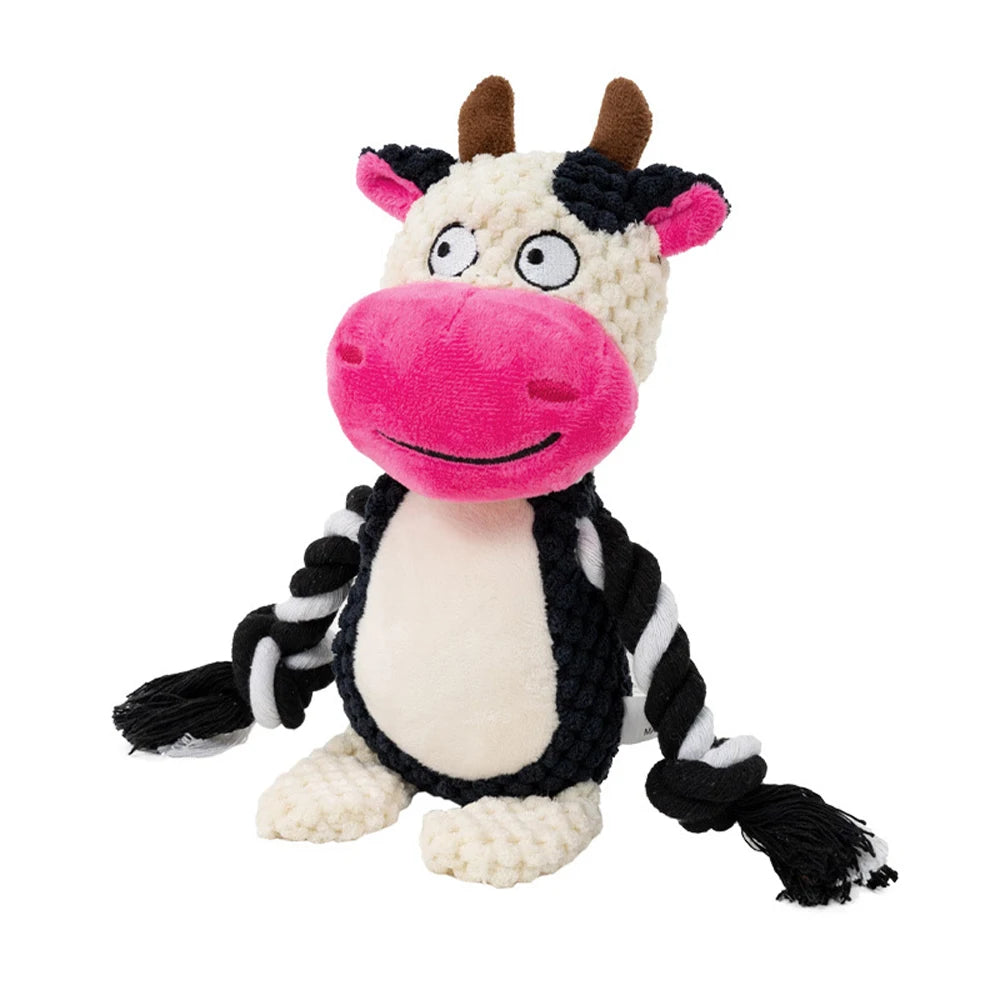1 peça de brinquedo de pelúcia para cachorro, animal de desenho animado, fofo, filhote de cachorro, mastigável, brinquedo com nó, coelho de desenho animado, macaco