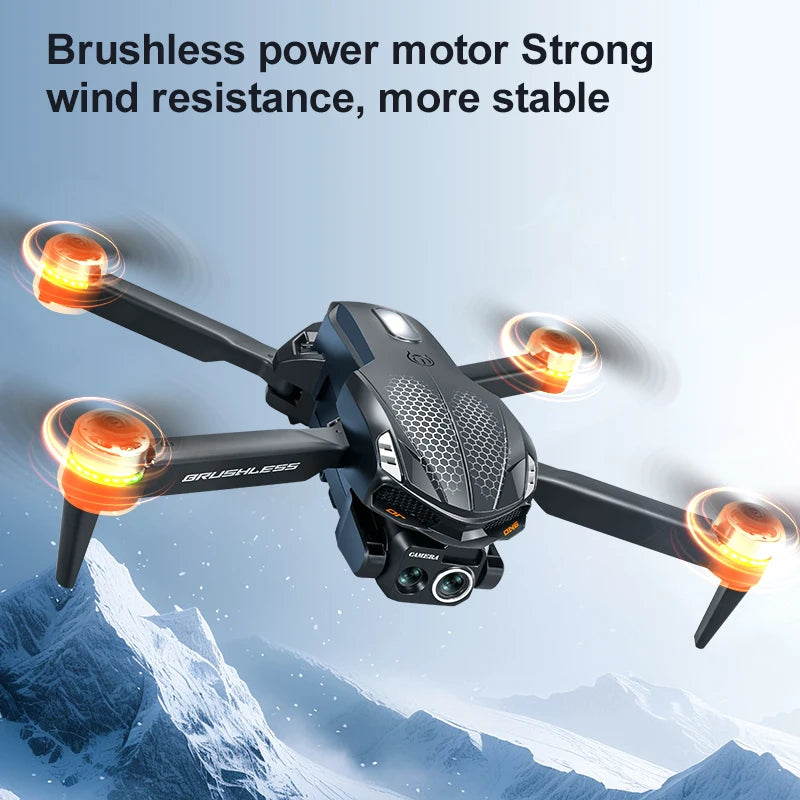 Drone S168 RC 2025 com tela de 2,4 polegadas, motor sem escova, câmeras duplas 8K HD, posicionamento de fluxo óptico, aeronave de brinquedo com prevenção inteligente