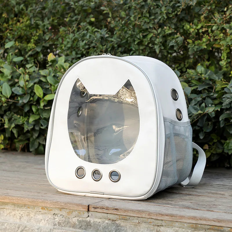 Mochila para animais de estimação Space Capsule com visão de 360°/malha respirável/alça de segurança para transporte de gatos/transportadora de cães com bolha transparente