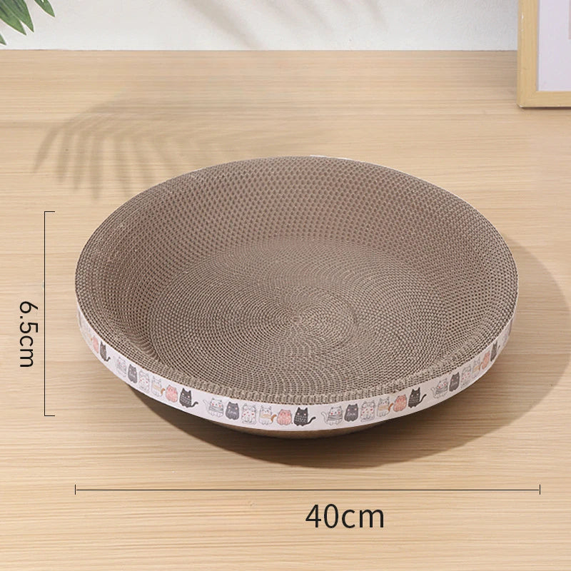 Arranhador de gato ondulado de papelão oval para gatos, tigela, ninho para cama interna, garra de trituração, placa de arranhar para gatos redonda