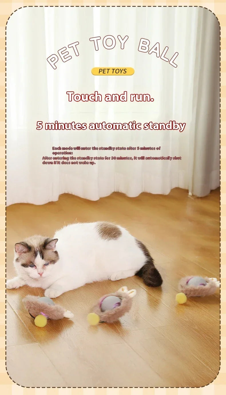 Brinquedos inteligentes interativos para gatos, bola elétrica com rolamento automático para gatos, gatinhos, animais de estimação, treinamento automático, brinquedo recarregável por USB