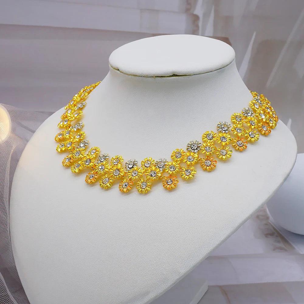Conjuntos de joias finas 2023 para mulheres, presentes de casamento, colar, pulseira, brincos, anel, joias com contas africanas
