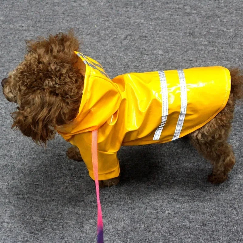 Capa de chuva para cachorro pequeno, impermeável e refletiva, à prova de vento, para cachorros e gatos, capa de chuva para chihuahua, bulldog, animais de estimação, capa, poncho, roupas