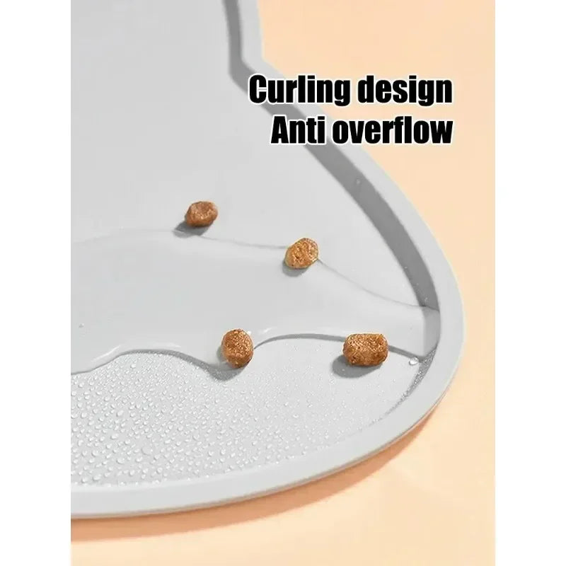 Silicone Pet Food Mat Easy To Clean Cat Dog Food Mat Pet Supplies Waterproof Spill-Proof Food-Grade Bowl Mat BPA Free Large Size