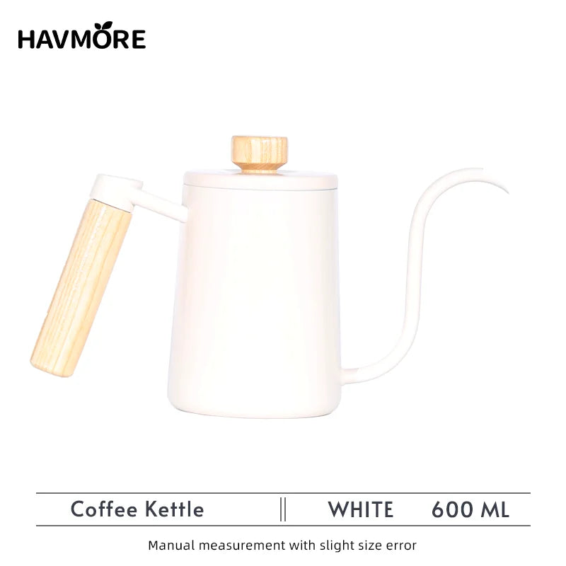 Aço inoxidável 304 600ml bico longo pescoço de ganso cafeteira expresso barista chaleira bule acessórios ferramentas