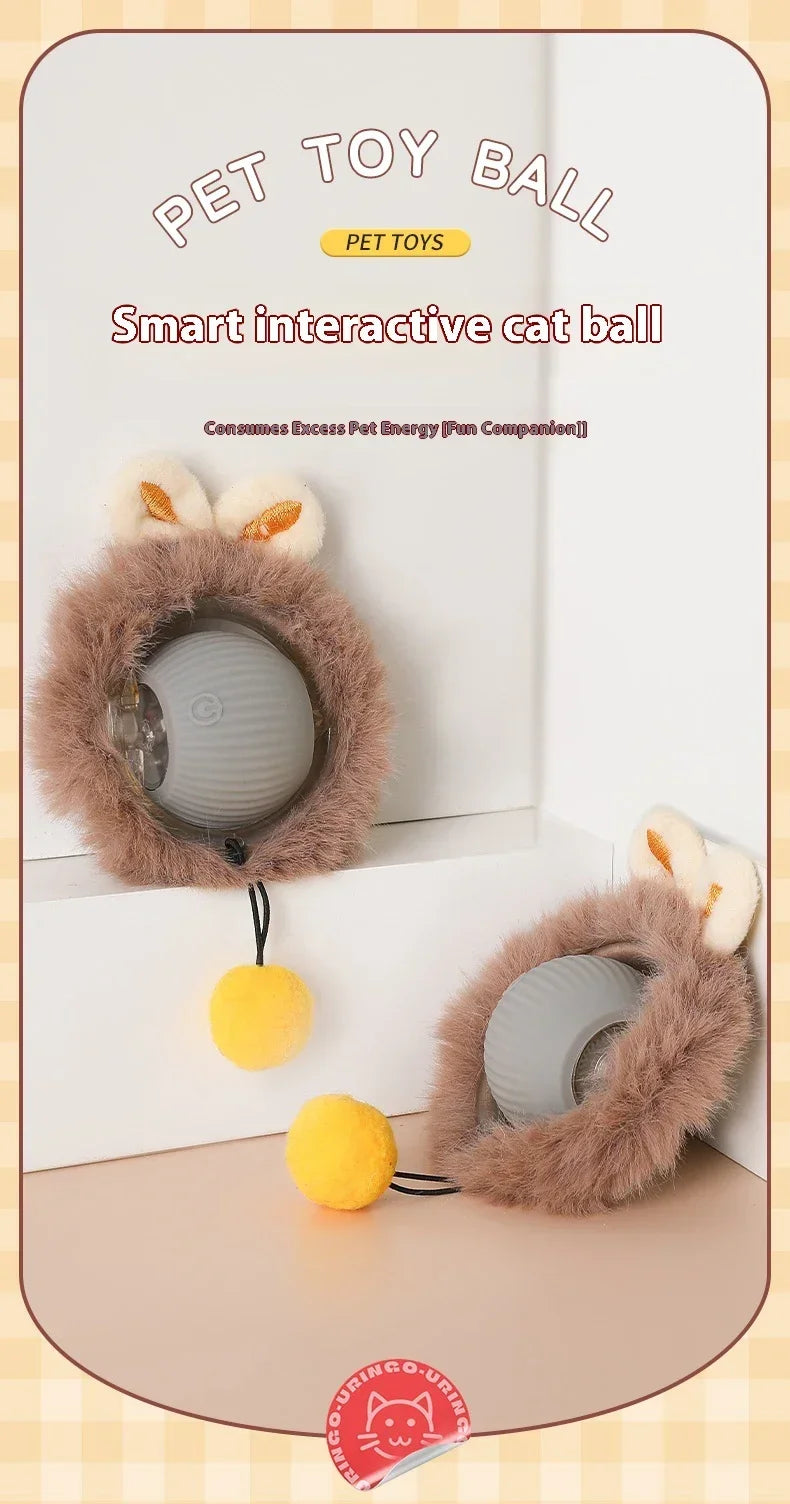 Brinquedos inteligentes interativos para gatos, bola elétrica com rolamento automático para gatos, gatinhos, animais de estimação, treinamento automático, brinquedo recarregável por USB