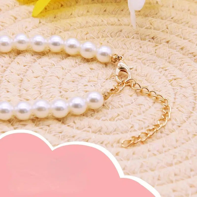 Pet Pearl Collar Dog Princess Necklace Cat Jewelry Cute Collar Puppy Accessories Dog Kitten Chain Chihuahua Wedding Jewelry Gift