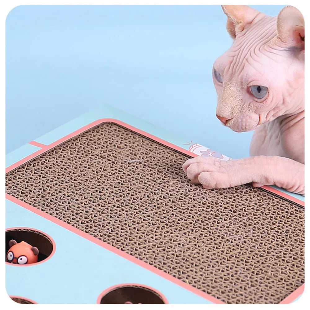 Brinquedo para gatos Whack-a-Mole, brinquedo para arranhar gatos, descanso para garras, brinquedo interativo divertido para gatos, suprimentos multifuncionais para gatos