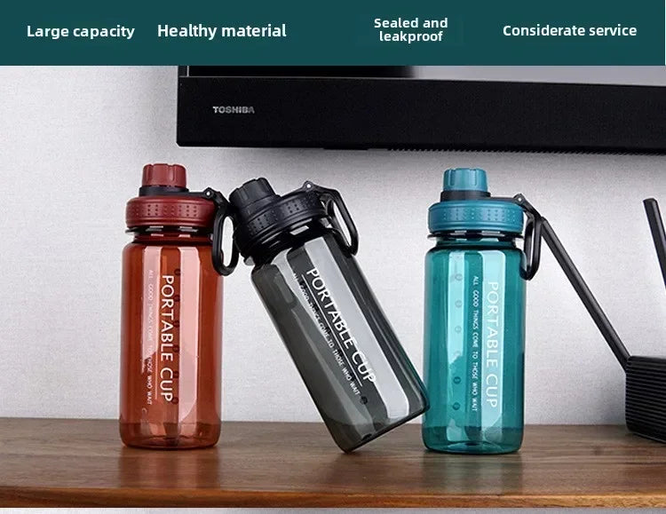 1 peça 1000ml copo criativo de grande capacidade garrafa esportiva de água para entusiastas de fitness garrafa agitadora de hidratação fácil de transportar