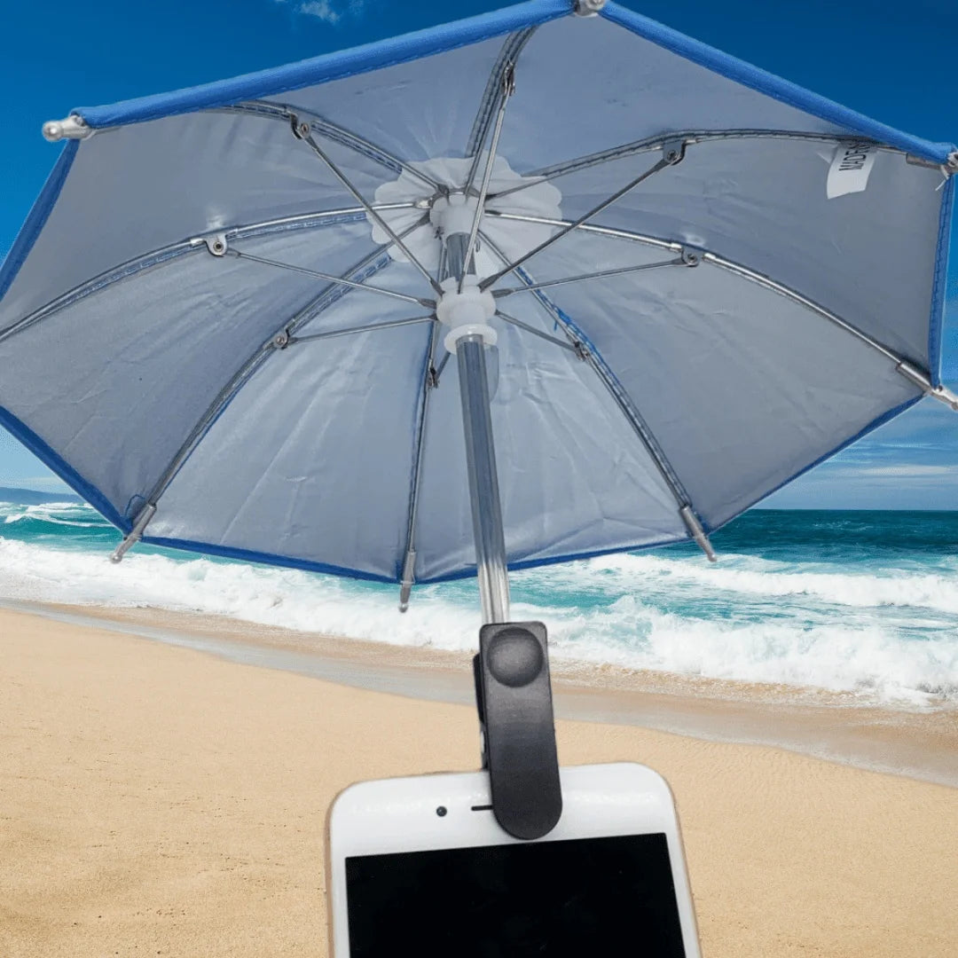 Suporte para celular de 27 cm, mini guarda-chuva criativo para ciclismo ao ar livre, protetor solar, acessório portátil para chuva ao ar livre