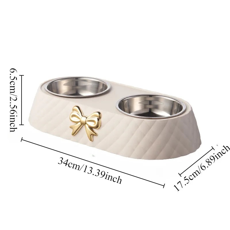 1 peça tigelas de comida para cães e gatos, tigela dupla para comida e bebida, suprimentos para animais de estimação