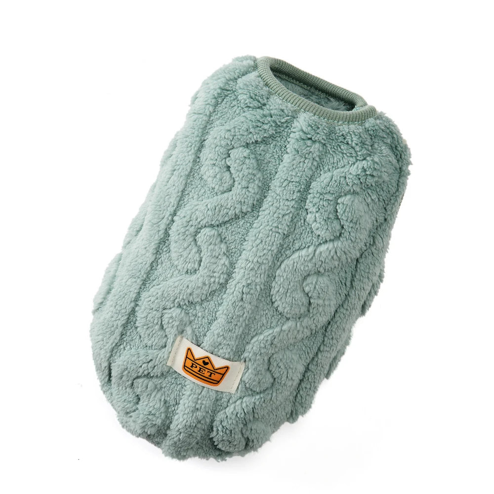 Roupas de lã macia para cães pequenos, suéter para gatos, outono e inverno, colete quente para filhotes, traje para buldogue francês e yorkshire