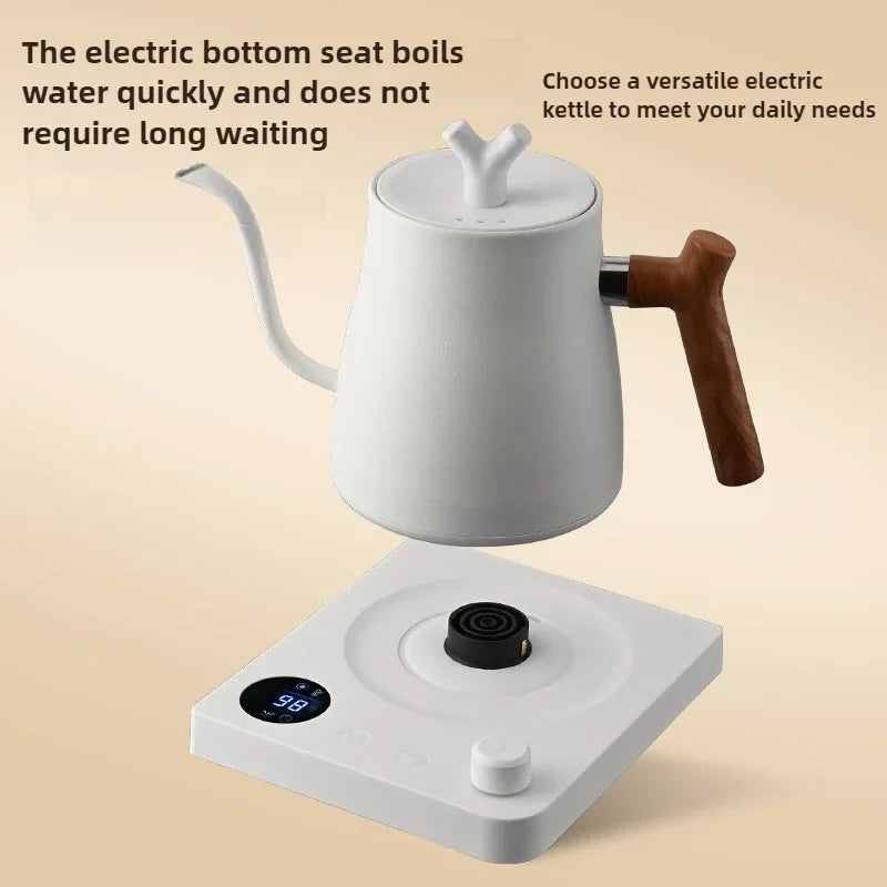 Chaleira elétrica de pescoço de ganso de 1000 W, cafeteira de aço inoxidável 304 de 1000 ml, temperatura inteligente, display LED para café e chá