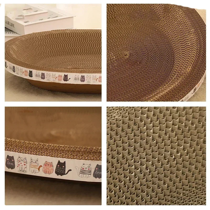 Cama para gatos e arranhador 2 em 1 - Ninho redondo resistente ao desgaste, design ondulado para dormir/triturar as unhas, multifuncional