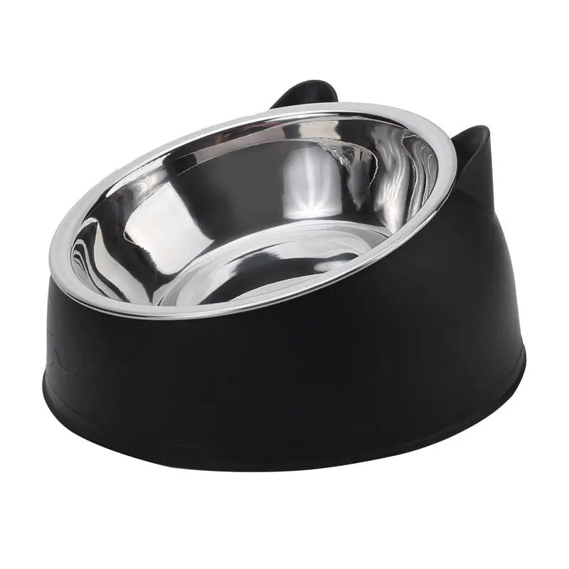 Tigela para gatos, adorÔvel, criativa, inclinada, para gatinhos, filhotes, tigelas de alimentação, aço inoxidÔvel, alimentador para gatos, cães de estimação, alimentadores para gatos