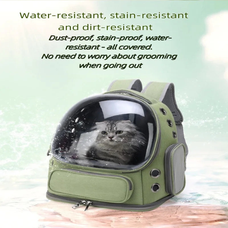 Mochila transparente para transporte de animais de estimação, essencial para viagens ao ar livre, para gatos e cães pequenos, design respirável, suprimentos premium e confortáveis para animais de estimação
