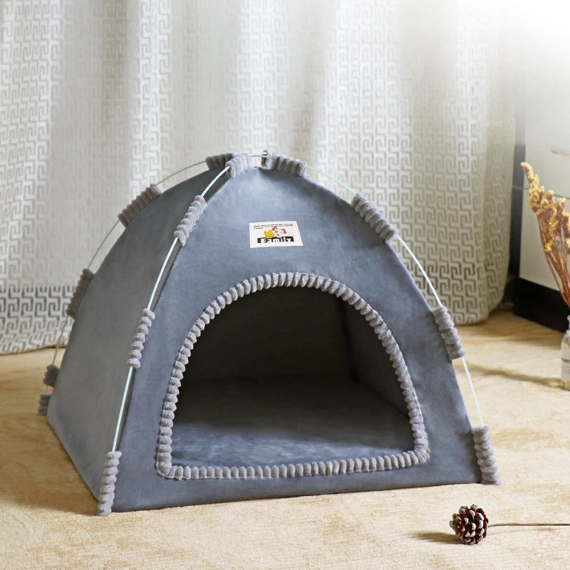 Casa dobrável para gatos, tenda para animais de estimação, quatro estações, ninho universal para gatos e cães, tapete refrescante de verão, portátil, dobrável e respirável para áreas externas