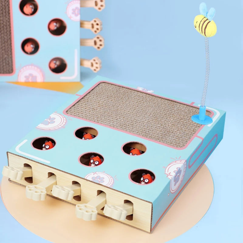 Brinquedo para gatos Whack-a-Mole, brinquedo para arranhar gatos, descanso para garras, brinquedo interativo divertido para gatos, suprimentos multifuncionais para gatos