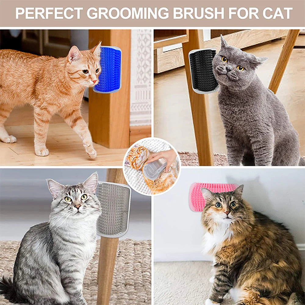 Escova para tosa de gatos, escova autopenteável para massagem de animais de estimação, escova removível para arranhar e esfregar, suprimentos de limpeza para tosa de animais de estimação
