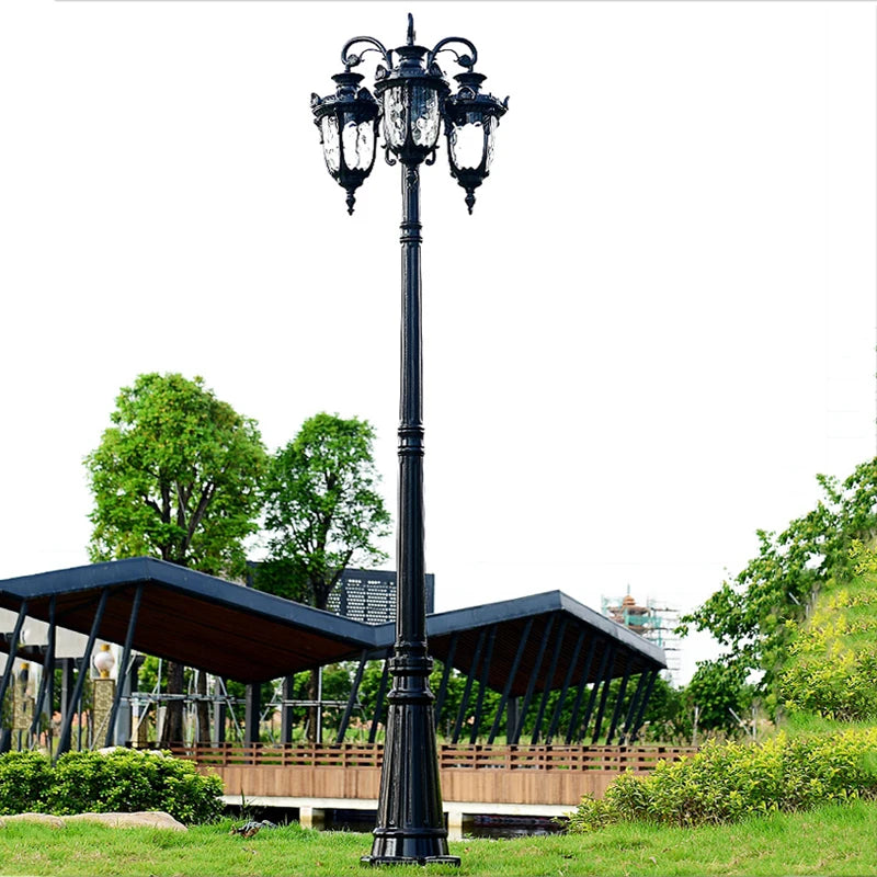 (H≈2,3M) Luzes de jardim, luzes de rua, gramado, flores, luzes de parque, à prova d'água, para áreas externas, vila, postes altos, luzes de paisagem