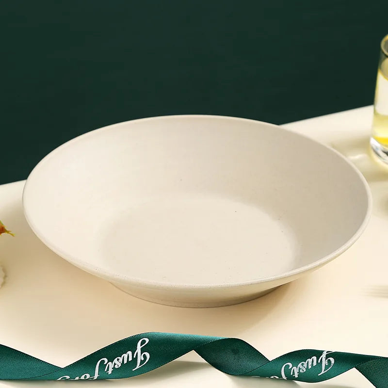 Tigela de sopa de palha de trigo, utensílios de mesa de plástico para micro-ondas, tigelas de salada de frutas, pratos de macarrão para cereais, pratos de jantar, utensílios de cozinha
