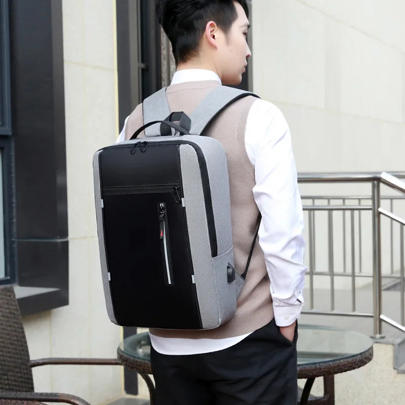 Mochilas escolares masculinas à prova d'água para laptop, mochilas escolares com entrada USB de 15,6 polegadas, mochilas de grande capacidade para homens