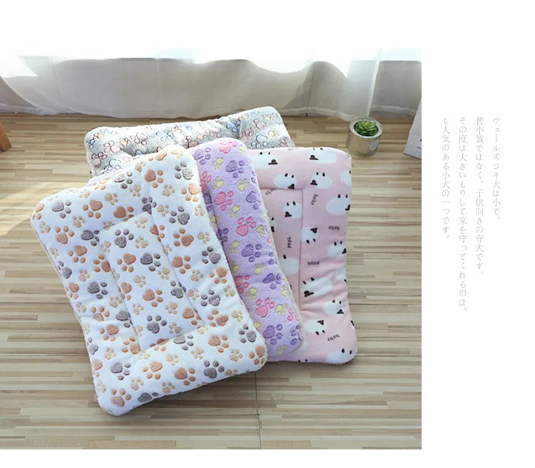 Tapete de pelúcia dupla face para animais de estimação, cama curta de pelúcia para gatos, cães pequenos, cobertor fofo para animais de estimação, almofada quente para gatinhos, sofá-cama para gatos